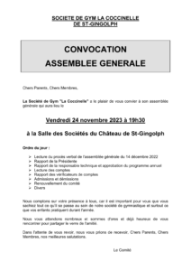 AG Gym La Coccinelle @ Salle des Sociétés